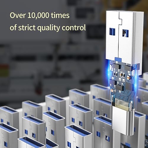 [Double Sides] USB C Female to USB Male Adapter, Type C to USB Converter, Supports USB 3.2 Speeds (10Gbps), 60W Fast Charging/Data Transfer, Compatible with Apple/iPhone/Car/Samsung