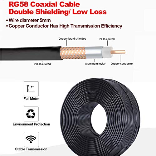 YOTENKO PL259 Jumper Cable - 15 inches Short Coaxial Cable - RG58 Coax Cable 50 Ohm - for SWR Meter, Dummy Load, Ham Radio, CB Radio, Antenna Tuner