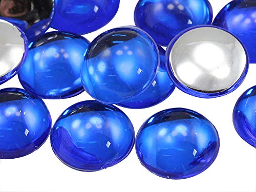 7mm Violet .VT Flat Back Acrylic Round Cabochon Pro Grade - 100 Pieces
