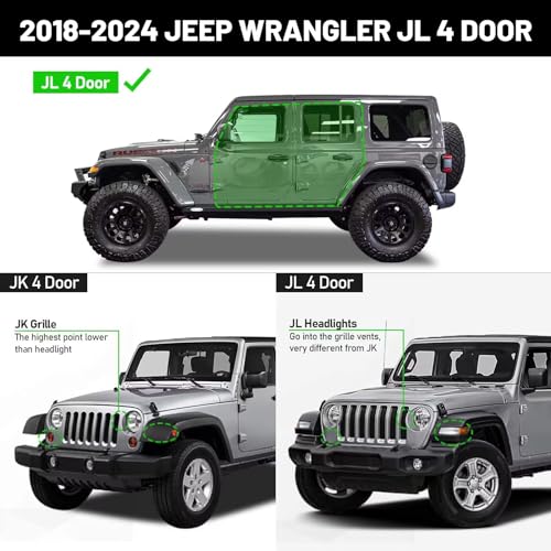 SMANOW Running Boards Compatible with 2018-2024 Jeep Wrangler JL 4 Door. Wrangler JL Running Boards Step Bars and Black Side Steps Step Bars.