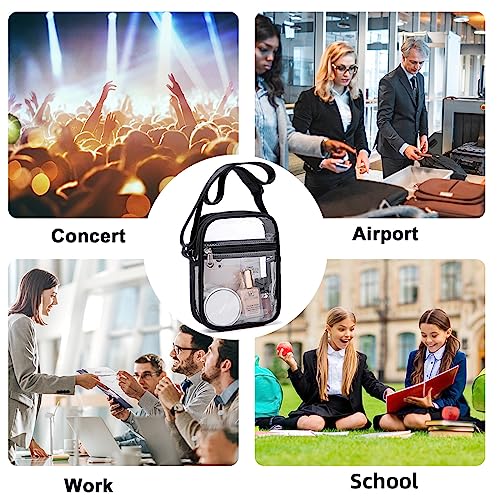 LOIDOU Clear Crossbody Bag Stadium Approved Clear Purse Bag Adjustable Shoulder Strap Clear Bag for Concerts Sports Events