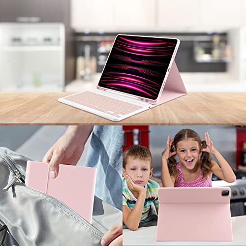 Compatible for iPad Air 13 inch Case Keyboard for iPad Pro 12.9 inch Case with Keyboard Slim Smart for iPad Keyboard Compatible with iPad Pro 6th/5th/4th/3rd Wireless Detachable Pencil Holder Black