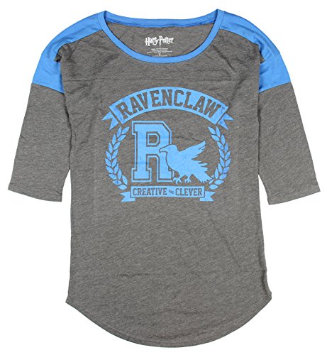 Harry Potter Ravenclaw Raglan Athletic Tee Shirt (Small) Charcoal Heather