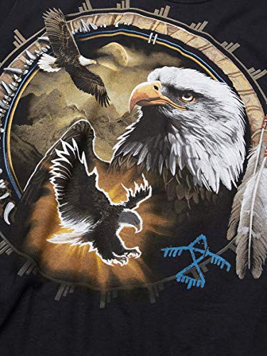 Liquid Blue Men's Eagle Dreamcatcher T-Shirt, Black, Medium