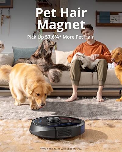 eufy X8 Pro Robot Vacuum, Twin-Turbine 2× 4,000 Pa Powerful Suction, Active Detangling Roller Brush, and iPath Laser Navigation for Pet Hair Deep Cleaning on Carpet