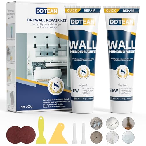 Drywall Repair Kit with Scraper, 2 Pack Spackle Wall Repair, Wall Mending Agent Easy to Fill The Holes for Home Wall, Plaster Dent Repair, Tools for Men Women, Wall Surface Hole Fill Quick