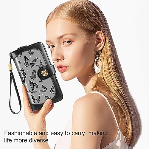 Coco Rossi Women Wallets Multi Card Case Wallet Clutch Wallet Card Holder Organizer Ladies Purse Wrist strap Purse, Pink Marble