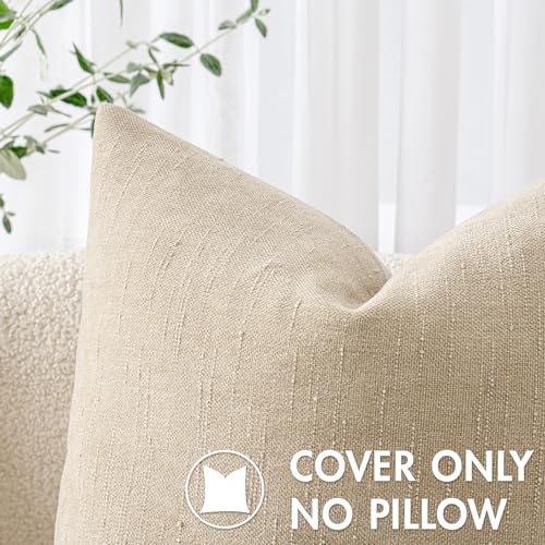 MIULEE Pack of 2 Decorative Throw Pillow Covers Soft Chenille Throw Pillows Solid Textured Cushion Covers for Couch Sofa Bedroom Living Room 24x24 Inch, Taupe Grey