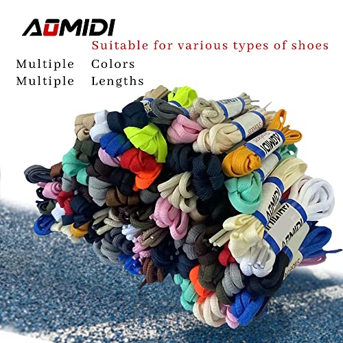 AOMIDI Flat Shoe laces 5/16" Wide Shoelaces 4 Pair for Athletic Running Sneakers Shoes Boot Strings replacements (27" inches (69 cm), Black)