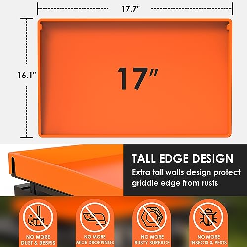 Upgraded Griddle Cover Mat Grill for Blackstone 17" Griddle, Full-edge Silicone Grill Mat 17 ",Heavy Duty Griddle Silicone Mat for Blackstone 17",Protect Grill from Rust,Insects, Leaves&Debris