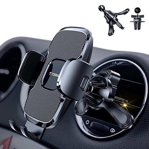 TORRAS Phone Holder for Car [Horizontal & Vertical & Circle Friendly] Universal Stable Car Phone Mount Air Vent Holder Cradle Case Friendly Fits for iPhone 14 13 pro max Samsung S22 Ultra Smartphone