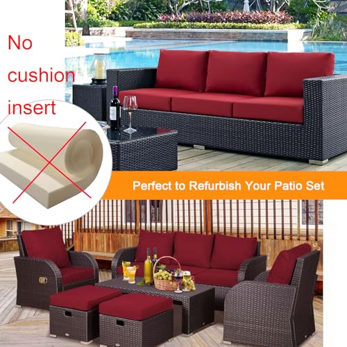 NettyPro Outdoor Patio Bench Swing Cushion Cover Replacement Water Resistant UV Protection Outside Loveseat Cushion Slipcovers with Zipper, 48 x 18 x 3 Inch