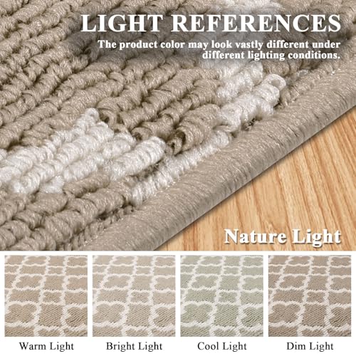 U'Artlines Runner Rug for Hallway 2×6feet Non Slip Kitchen Floor Carpet Runners Beige Geometric Pattern Machine Washable Area Rug for Entryway Bathroom