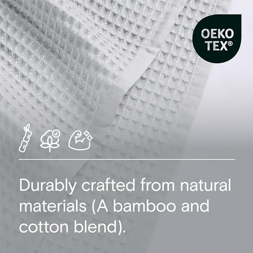 DOZ by SIJO 50% Viscose Derived from Bamboo and 50% Cotton Blend Twin-Twin XL Summer Waffle Lightweight Bed Blanket, Dove