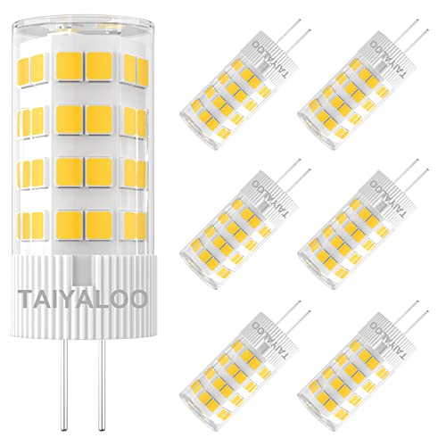 G4 LED Bulb 12V AC/DC 5W Equivalent to 40W Halogen Bulb, T3 JC Type Bi-Pin Base, Warm White 2700K G4 Bulb for Outdoor Landscape Lighting Deck Stair Step Path Paver Lights, Home Lighting, (6 Pack)