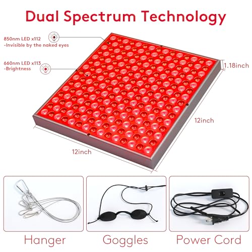 Red Light Lamp, CLMTAS 45W Panel with 660nm ＆ 850nm Near-Infrared Light Combo, for Body, Festival Gift