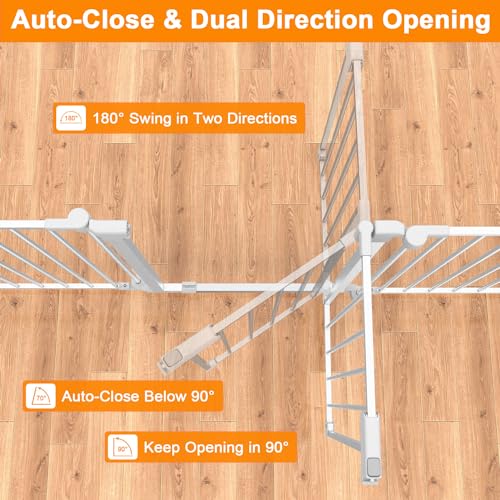 25.6" Tall Baby Gate,80" Extra Wide Baby Gate Easy to Pass,Auto Close Dog Gate with Door Walk Through, Pet for House Stairs Doorways Fireplace, 3 Metal Panels, Hardware Mounted Baby Fence(White)