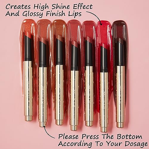 FOCALLURE Shimmer Lipstick,Moisturizing Plumping Lip Gloss,Shimmery Glossy Finish,Hydrating,Long Lasting,Non-Stick Cup Lip Makeup,High Shine for Plumper Looking Lips,Confectionary