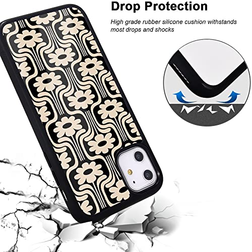 Idocolors Abstract Black Phone Case for iPhone XR,Irregular Black spot Design Protective Cover Shockproof Soft Silicone Hard Back Scratch Resistant Cute Girly Case