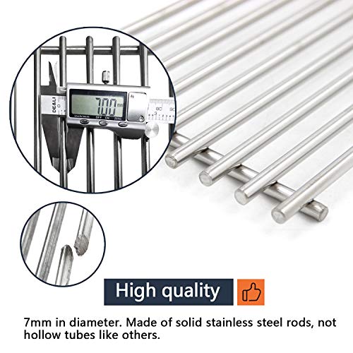 Hongso 17 3/8" Porcelain Polished Cast Iron Cooking Grates Replacement for Broil-Mate, Broil King 9625-67, 9625-84, Baron 320, Baron 340, Huntington and Sterling, PCB005, 4Pcs