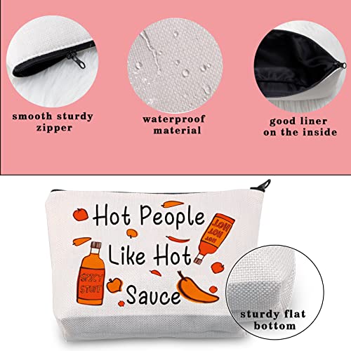 JNIAP Hot Sauce Gift Spicy Hot Mexican Food Lover Travel Cosmetic Bag Pepper Themed Gifts Makeup Bag Hot People Like Hot Sauce Toiletry Zipper Pouch