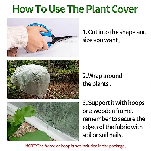 EXTRAEASY Plant Covers Freeze Protection 10ft x 20ft,Garden Floating Row Covers for Raised Beds/Vegetables Insect/Winter Frost,Frost Cloth Plant Freeze Protection (10x20ft, 0.75oz/yd²)