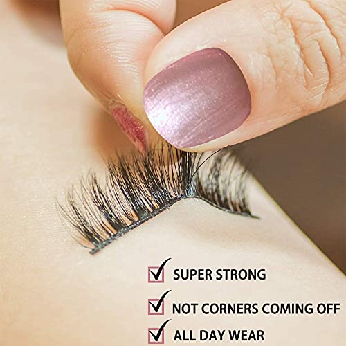Black Eyelash Glue for False Lashes - Strong Hold Waterproof Lash Adhesive - Latex-Free, Safe for Sensitive Eyes - 0.18 oz (Black)
