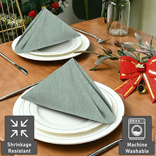 RUVANTI Cloth Napkins Set of 12, 18x18 Reusable Napkins Cloth Washable, Soft & Durable Table Napkins, Poly Cotton Fabric Dinner Napkins for Parties, Christmas, Thanksgiving, Weddings - Mauve