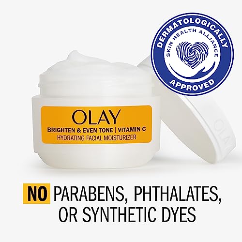 Olay Vitamin C Lightweight Face Moisturizer - Brighten - Even Tone - Hydrate - Lightweight Anti-Aging Cream for Dark Spots and Dry Skin, 1.7 oz