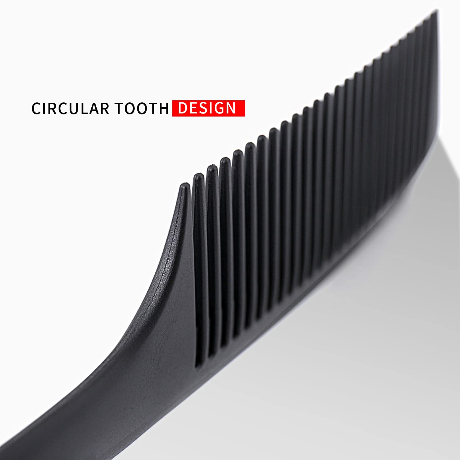 Large Tooth Detangling Comb Professional Handle Carbon Fiber Comb Cutting Hairdressing Comb Styling Essentials Round Tooth Comb Barber Tooth Comb Travel Hair Comb for Men Women