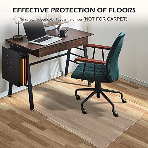 SALLOUS Chair Mat for Hard Floor, 71"x71" Vinyl Waterproof Area Mat for Dining Table, Non-Slip Floor Protector Desk Chair Mat for Home Office (Clear)