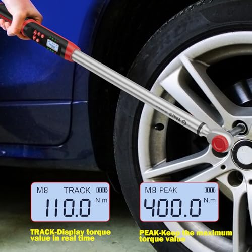 VANPO 1/4 Inch Digital Torque Wrench, 1.1-22.1 Ft-lbs/1.5-30Nm, with Preset Values, 2% Accuracy, Buzzer and LED Notification, Small Electronic Torque Wrench for Bicycles