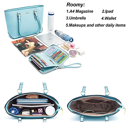 Purses for Women PU Leather Large Tote Shoulder Satchel Handbags Women Purse Wallet set 2pcs NewPurple
