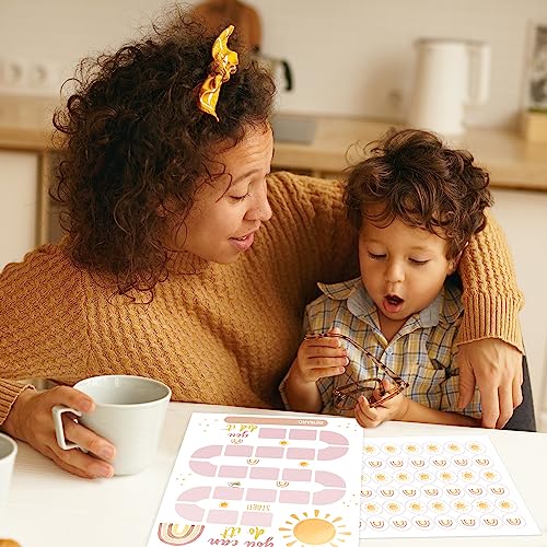 Construction Truck Behavior Reward Chart System, Positive Behavior Routine Chore Chart Responsibility Form for Toddlers Boys & Girls(Includes 10 Reward Charts 216 Round Sticker) - b01