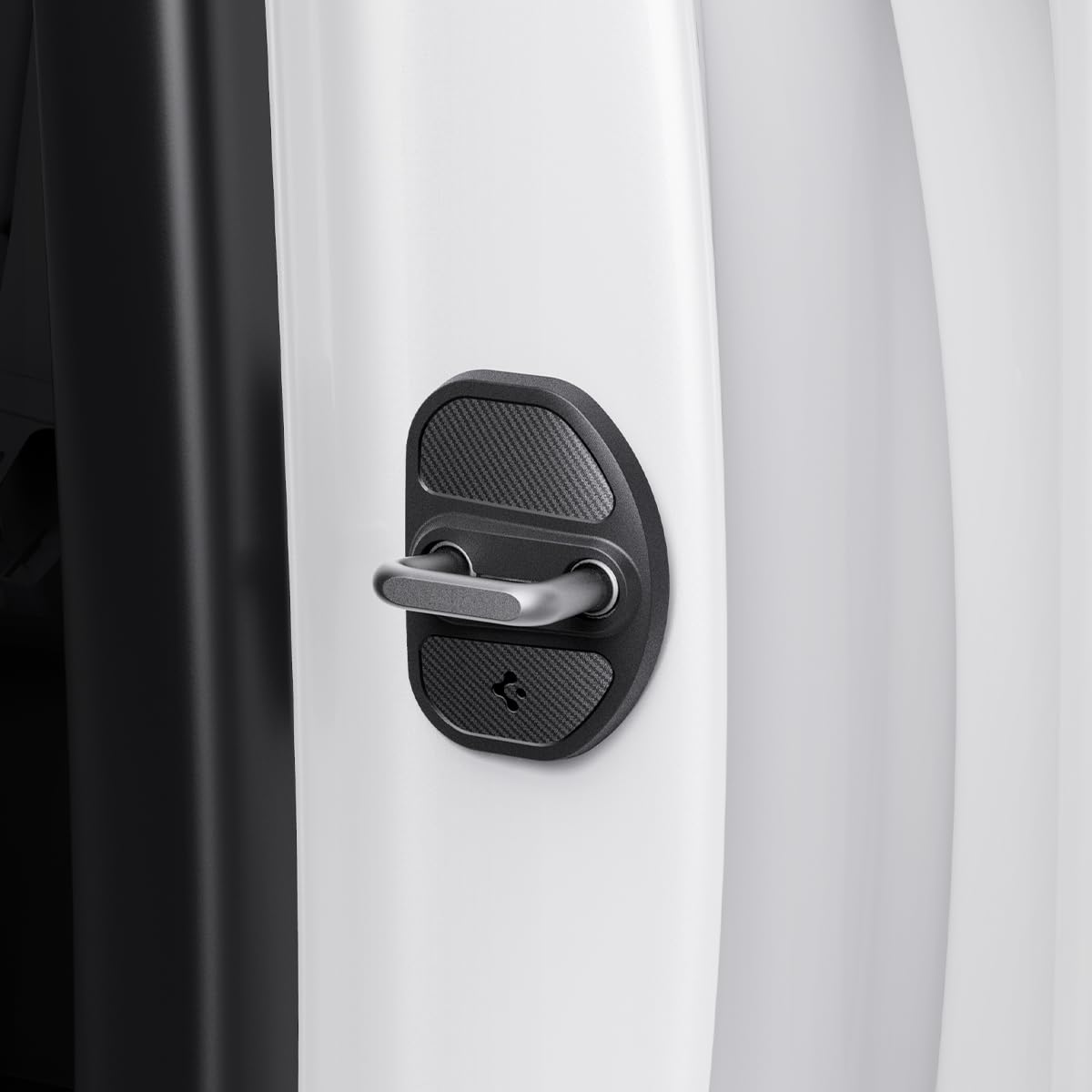 Spigen Door Striker Cover with Hinge Cover (Carbon Edition) Designed for Tesla Model 3 and Y [Compatible with Model 3 2024 Refresh] (set of 4)