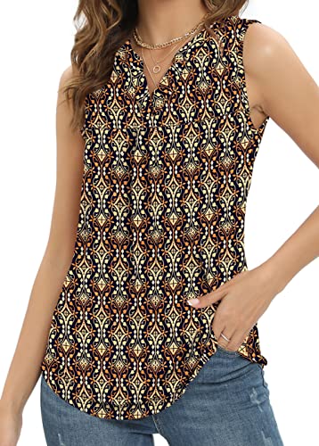 Summer Tank Tops Sleeveless V Neck Dressy Casual Wrinkle Free Shirts Cool Women's Loose Fit Blouses Flowy Trendy Tops Tunics for Women