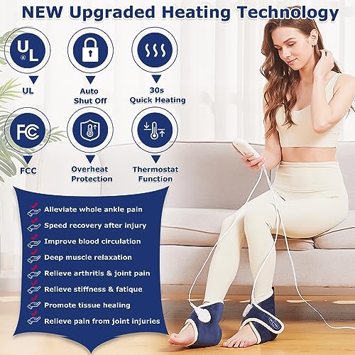 CAMECO 1 Pair Heating Pad for Feet, Foot Heating Pad for Feet Neuropathy, Heated Foot Wraps for Pain Relief, Heated Foot Braces for Plantar Fasciitis | 0-90Min Auto-Off | One Size Fits Most