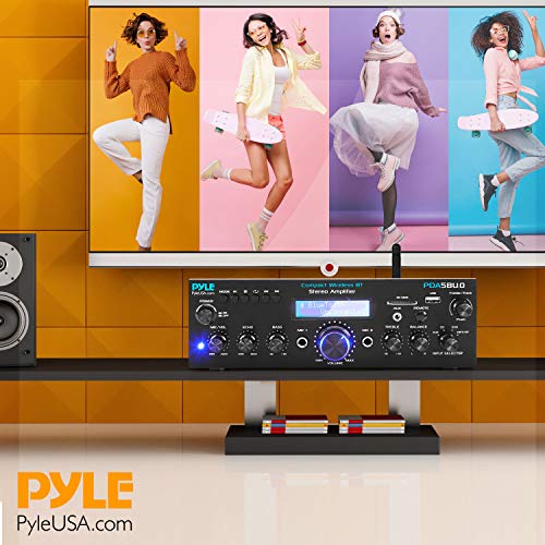 Pyle 200W Bluetooth Stereo Receiver, Speakers and Microphone Karaoke System