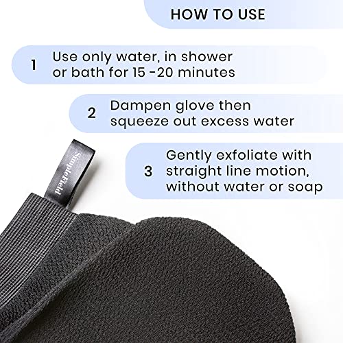 SimpleField Korean Exfoliating Mitt for Remove Dead Skin. 100% Viscose Deep Kessa Exfoliating Glove for Body Scrub, Keratosis Pilaris and Self Tanning. Easily Smooth Skin Surface. (1 Piece)