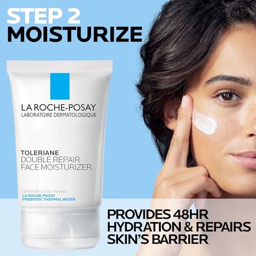 La Roche-Posay Toleriane Double Repair Face Moisturizer, Daily Moisturizer Face Cream with Ceramide and Niacinamide for All Skin Types, Oil Free, Fragrance Free