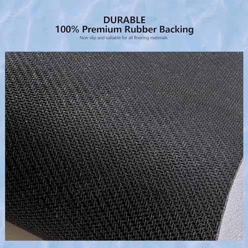 Vidass Non-Slip Rubber Area Rug, Thin Living Room Rug, Entrance Mat Carpet for Kitchen Laundry Bathroom Bedroom, Easy Clean Washable Area Rugs for High Traffic Areas, 3 X 5 Feet, Black White