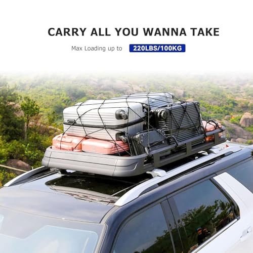 Roof Rack Cross Bars Compatible with 2011-2021 Grand Cherokee with Grooved Side Rails, Luggage Carrier CrossBars for Rooftop Cargo Luggage Kayak Bicycles Canoe with Grooved Side Rails