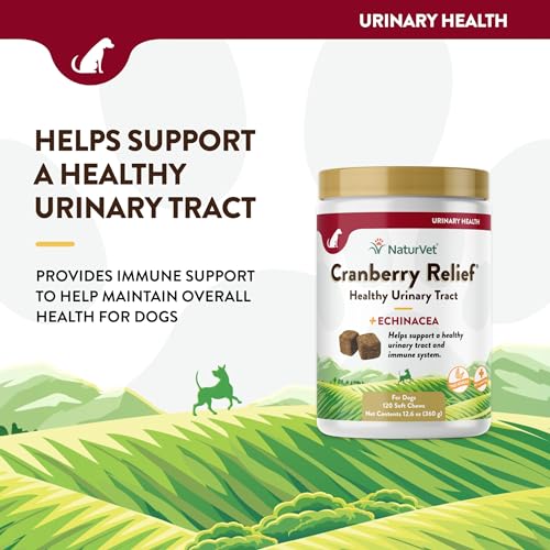 NaturVet – Cranberry Relief Plus Echinacea – Helps Support a Healthy Urinary Tract & Immune System – 120 Soft Chews