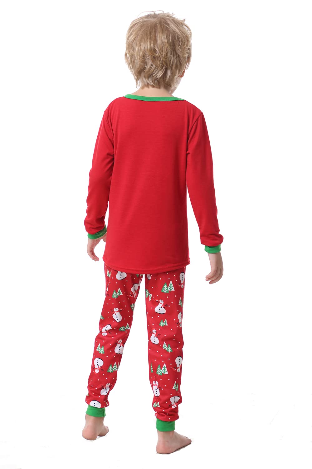 YIJIU Christmas Matching Family Pajamas Boys and Girls Red Xmas Snowman Sleepwear PJS Set,Snowman,Men-M