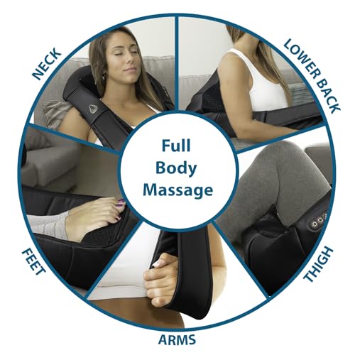 InvoSpa Shiatsu Back Shoulder and Neck Massager with Heat - Deep Tissue Kneading Pillow Massage - Back Massager, Shoulder Massager, Electric Full Body Massager
