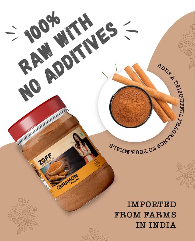 Zoff Pure Cinnamon Powder - 10 Oz - Ground Cinnamon for Baking & Cooking - 100% Natural - Non-GMO - Gluten free & No Preservatives - Canela en polvo