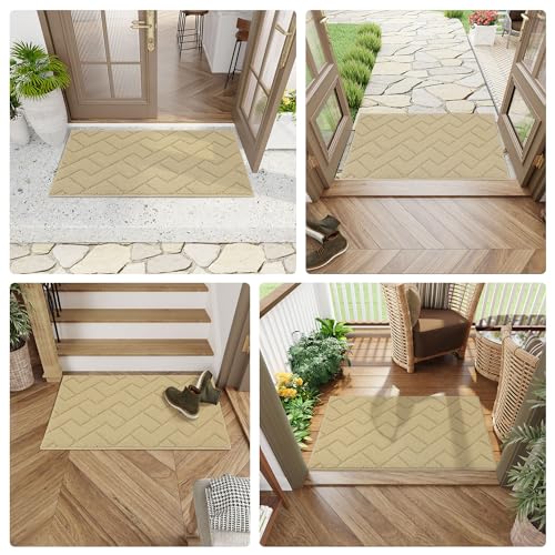 hicorfe Hallway Runner Rug,2ft x3ft Small Non Slip Rubber Bakcing Area Rug,Front Back Door Mat Washable Inside Floor Runner Mat for Entryway,Kitchen,Laundry,Patio,Bedroom(Navy Blue)