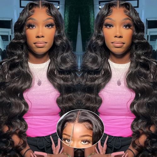 NVC Glueless Wigs Human Hair Pre Plucked Pre Cut 5x5 HD Lace Closure Wigs Human Hair for Women 180 Density Ready to Go Wig Body Wave Lace Front Wigs for Beginners (4/27 Color, 18 Inch)