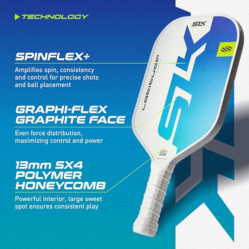 2025 SLK Latitude Max Pickleball Paddle | Graphi-Flex Graphite Face with SpinFlex+ Surface | Rev-Core+ Technology for Power and Control | Max Shape for Maximum Sweet Spot | Oasis