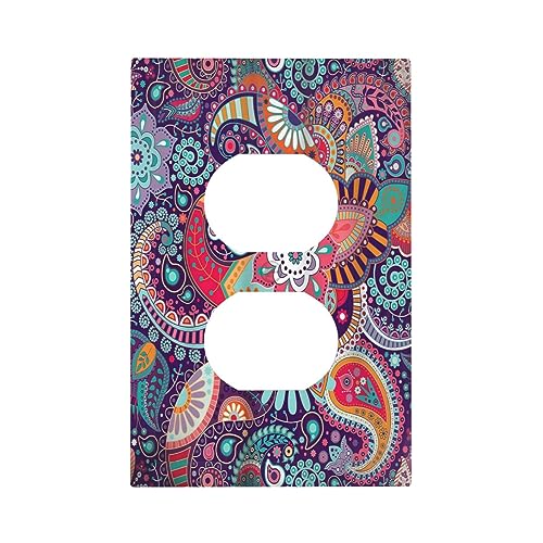 Art Turquoise Blue and Grey Painting Single Toggle Wall Plates 1 Gang Light Switch Cover Modern Abstract Switchplate Covers Decorative Turquoise Green for Bedroom Kidroom Bathroom Decor